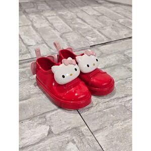 RED‎ AND PINK Mini Melissa Jelly Hello Kitty Slip-On SIZE 7 toddler Preowned